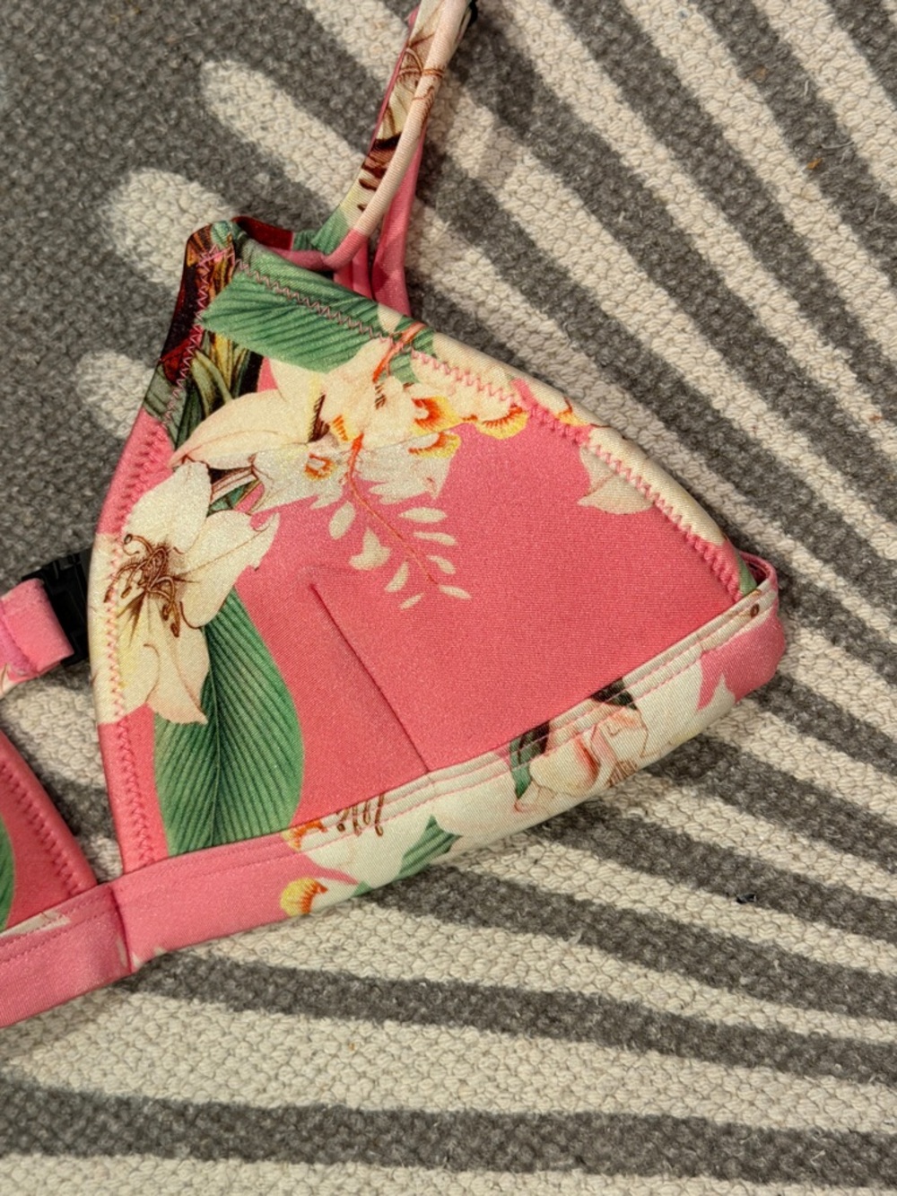 triangl swimwear Pink Floral Triangle Bikini Top - Picture 3 of 6